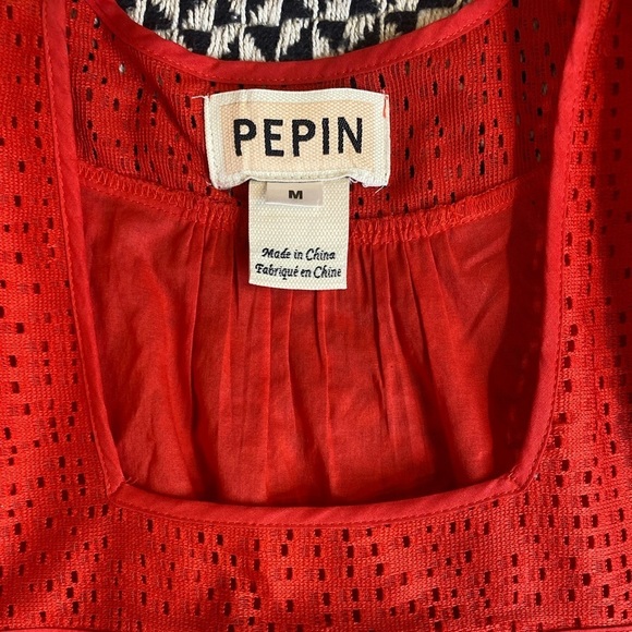 Anthropologie Pepin Poppy Ref Eyelet Flutter Sleeve Cotton Top Blouse Medium - Picture 7 of 9